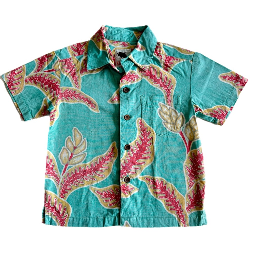 Kahala Boys Button Down Shirt Size 2-3T XXS Blue Red